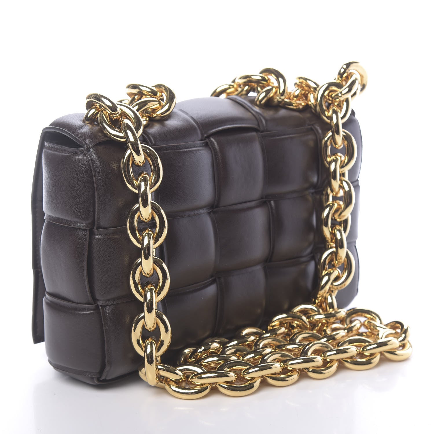Bottega Veneta Lambskin Maxi Intreccio Padded Chain Cassette Crossbody Bag Black 3 of 9