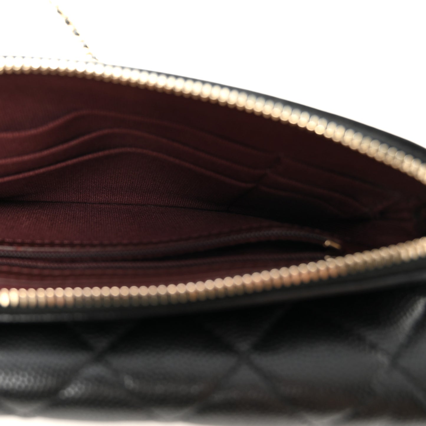 Caviar Quilted Flap Phone Holder With Chain Black