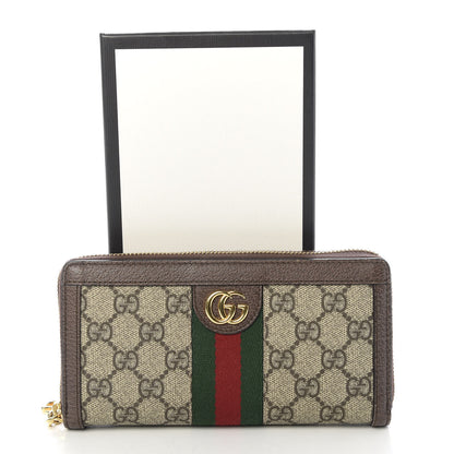 Gucci GG Supreme Monogram Web Ophidia Zip Around Wallet Brown 7 of 7