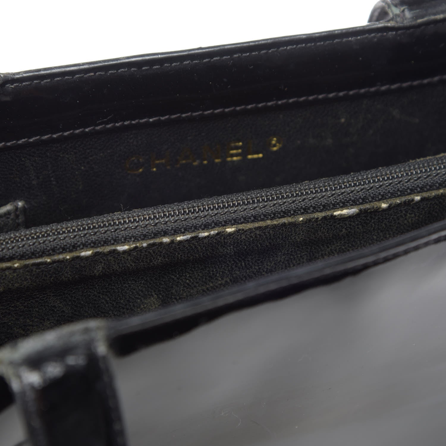 Chanel Patent Logo Tote Black 9 of 16