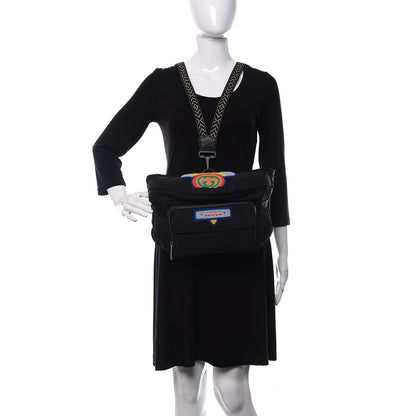 Gucci Nylon 80s Logo Patch Belt Bag Black 2 of 10