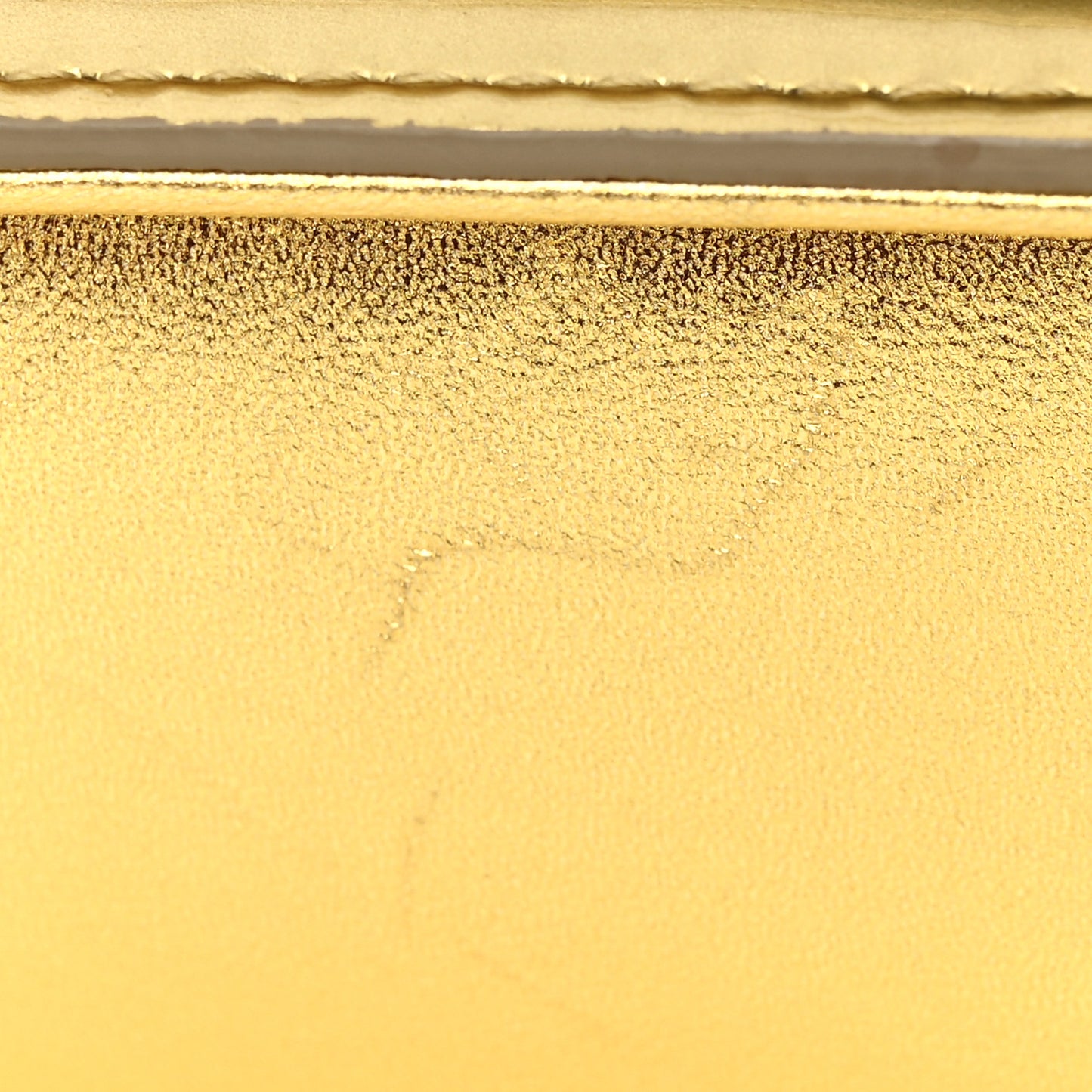 Metallic Patent Calfskin Quilted Small Boy Flap Gold