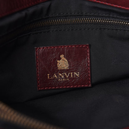 Lanvin Crinkled Lambskin Tote Black Burgundy 10 of 12