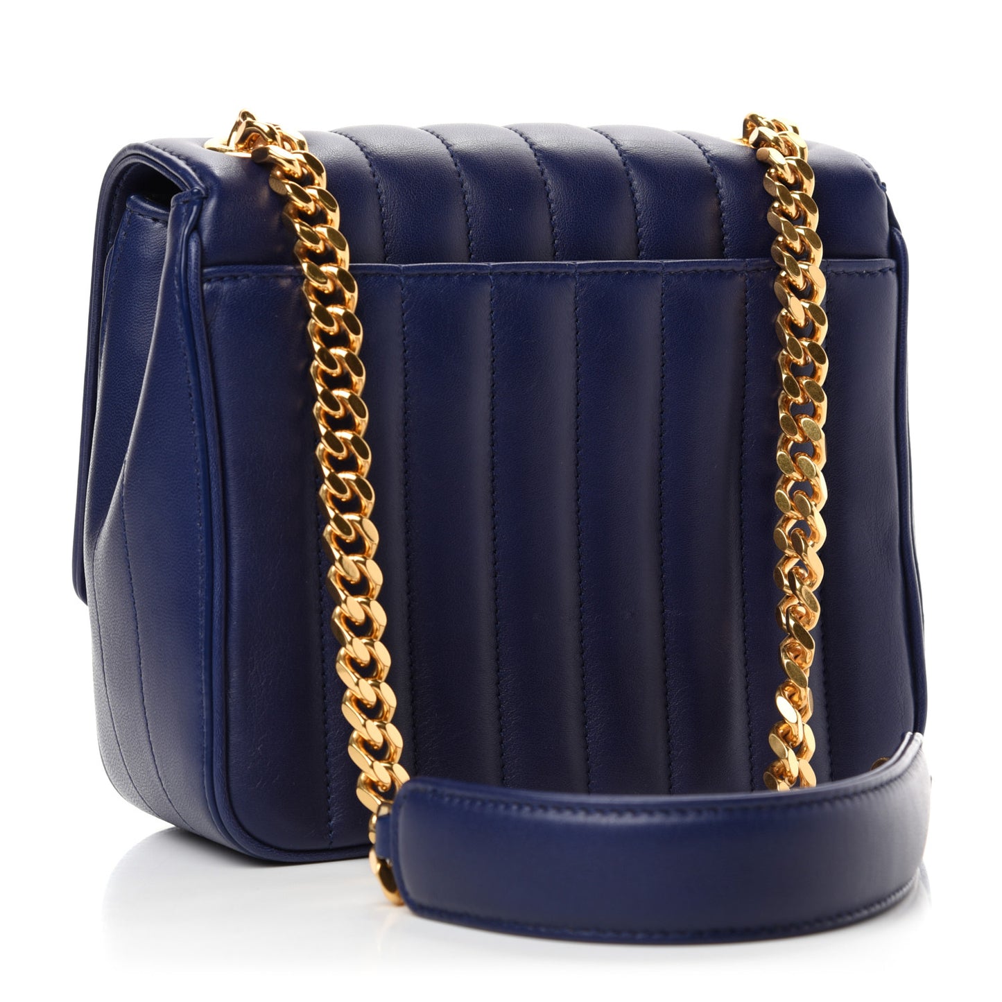 Lambskin Matelasse Monogram Medium Vicky Chain Bag Blue
