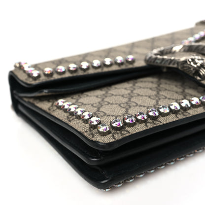 Gucci GG Supreme Monogram Crystal Small Dionysus Shoulder Bag Black 9 of 10