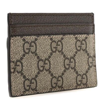 Gucci GG Supreme Monogram Textured Dollar Calfskin Ophidia Card Holder Beige Ebony New Acero 3 of 6