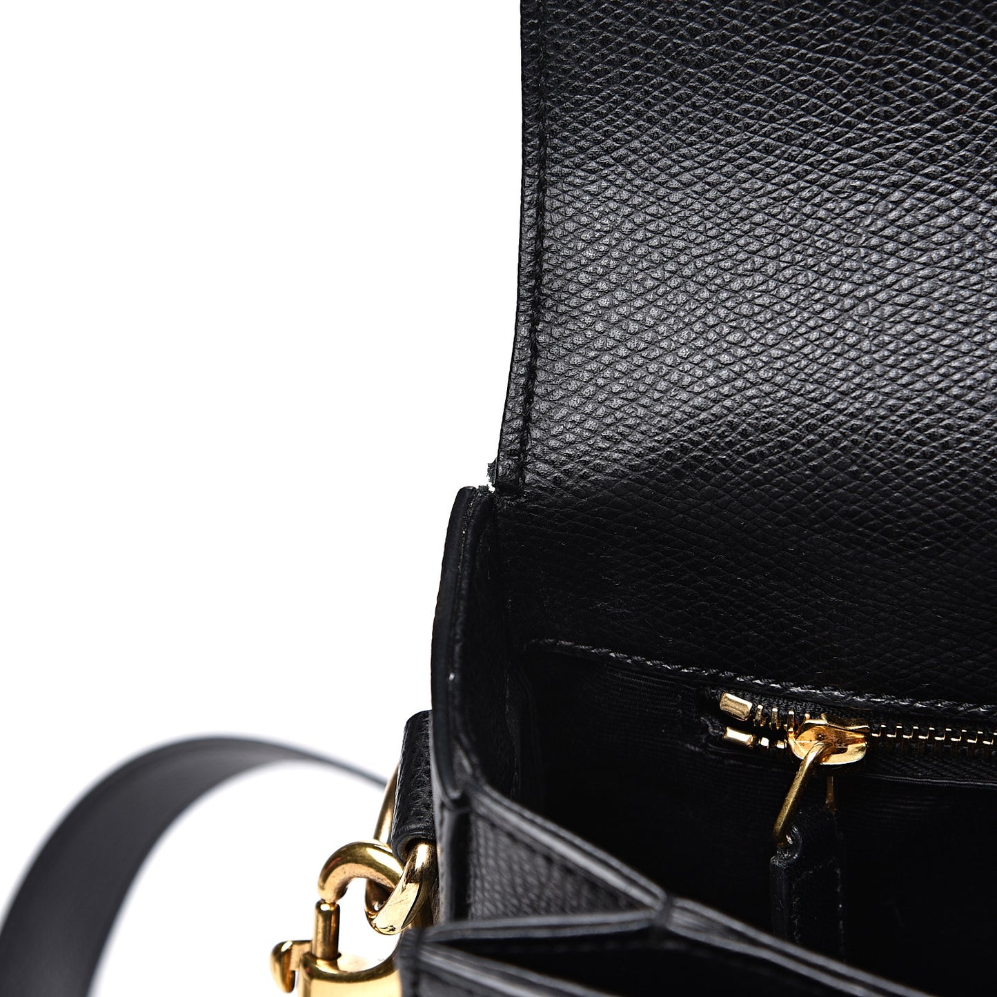 Textured Calfskin Medium Classic Monogram Universite Bag Black