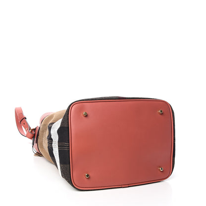 Burberry Canvas Mega Check Medium Ashby Tassel Hobo Cinnamon Red 3 of 9
