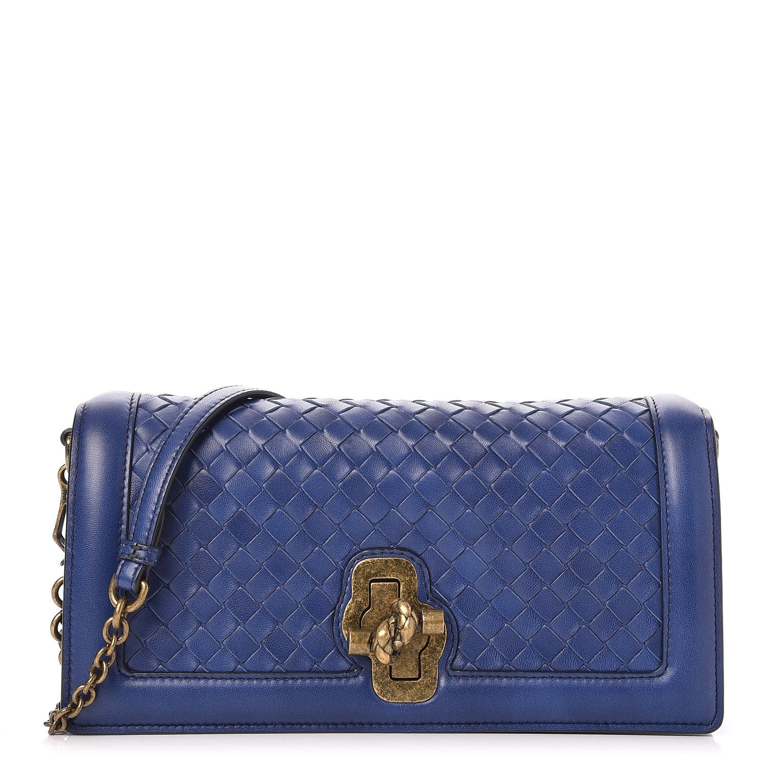 Bottega Veneta Nappa Intrecciato Olimpia Knot Clutch Atlantic 1 of 10