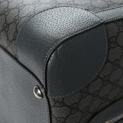 Gucci GG Supreme Monogram Textured Dollar Calfskin Large Savoy Duffle Bag Grey Black Graphite Grey 10 of 10