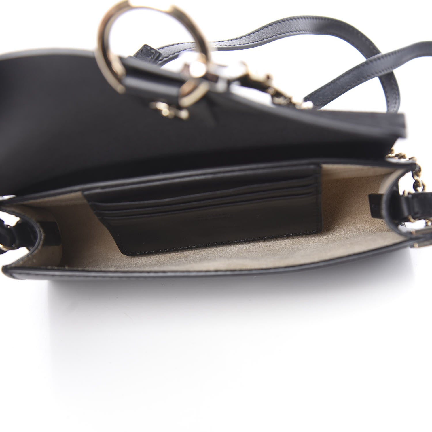 Chloe Suede Calfskin Mini Faye Shoulder Bag Black 5 of 9