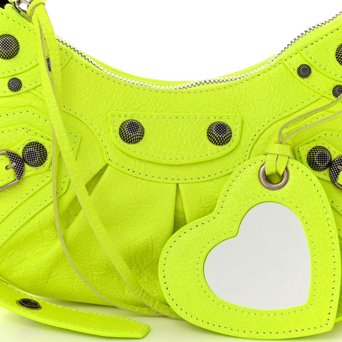 Agneau Arena Le Cagole Shoulder Bag XS Fluo Yellow