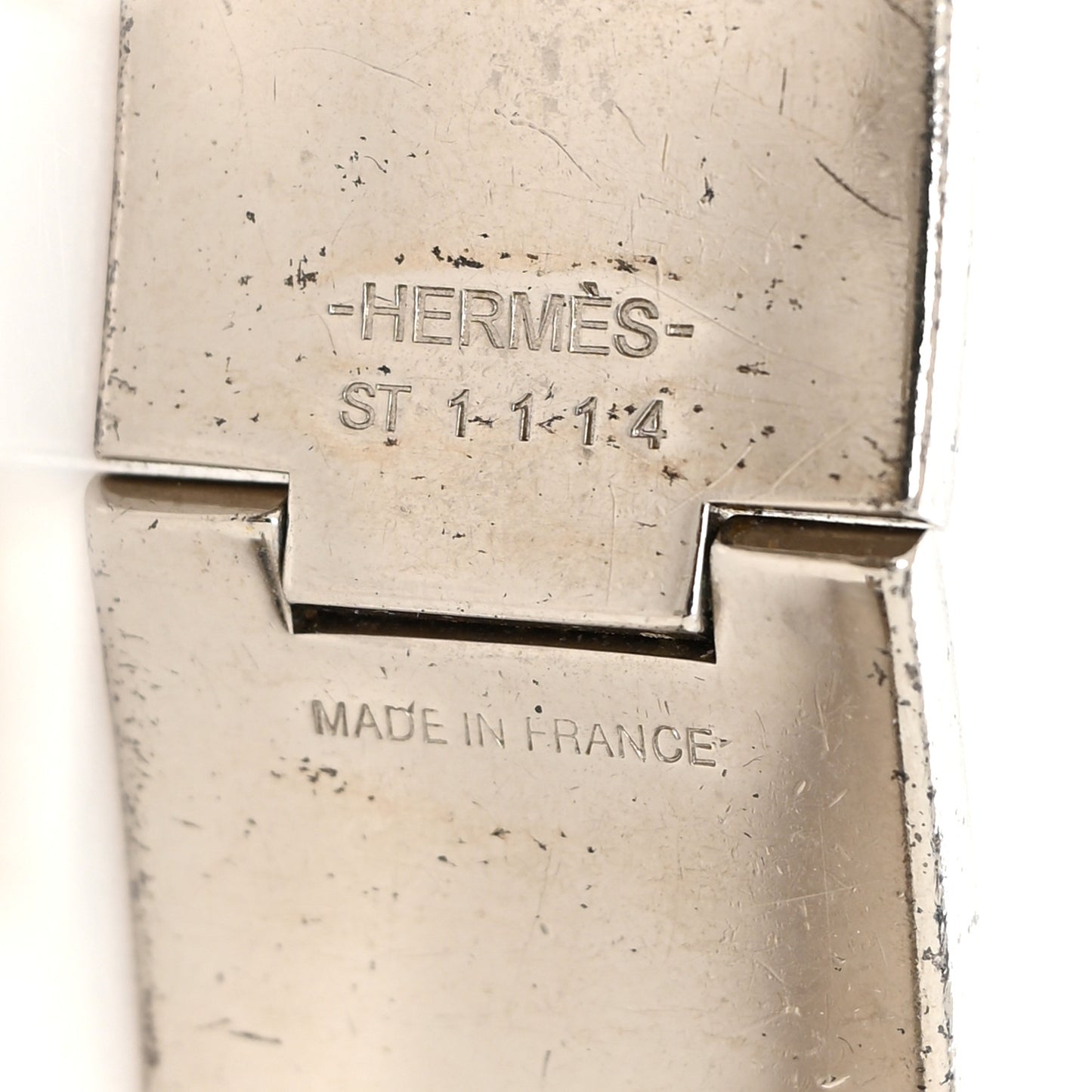 Enamel Wide Clic Clac H Bracelet GM White