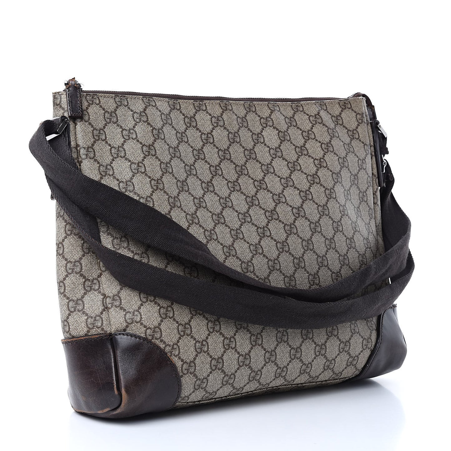 Denim Monogram Flat Messenger Bag Black