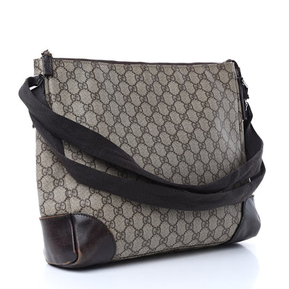 Gucci Denim Monogram Flat Messenger Bag Black 3 of 16