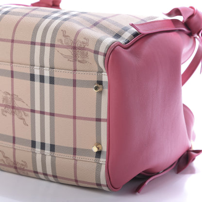 Burberry Haymarket Check Bow Canterbury Tote Pink 7 of 9