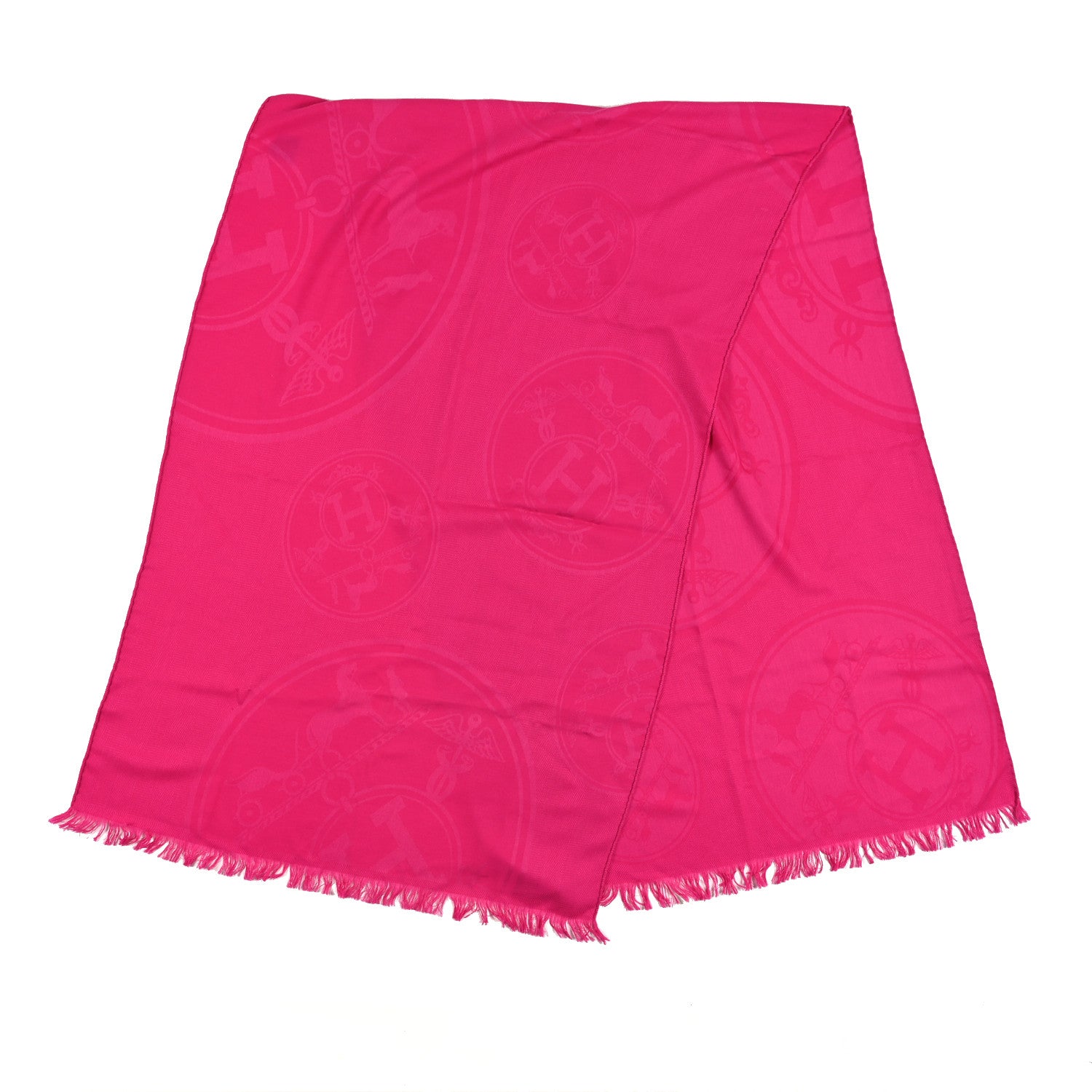 Hermes Cashmere Silk New Libris Stole Rose Indien 2 of 3