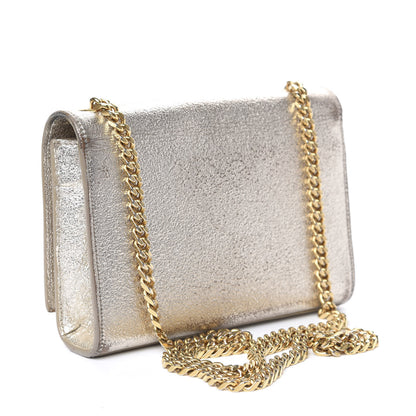 Saint Laurent Metallic Calfskin Small Classic Monogram Kate Satchel Pale Gold 2 of 13