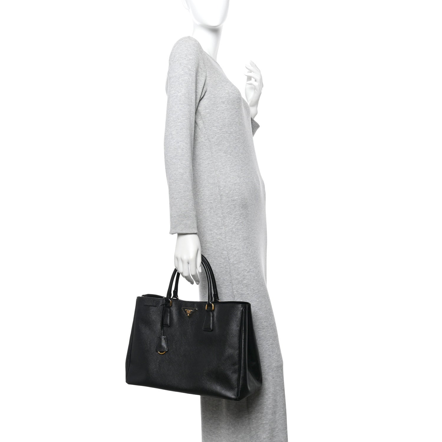 Prada Saffiano Lux Large Tote Black 2 of 10
