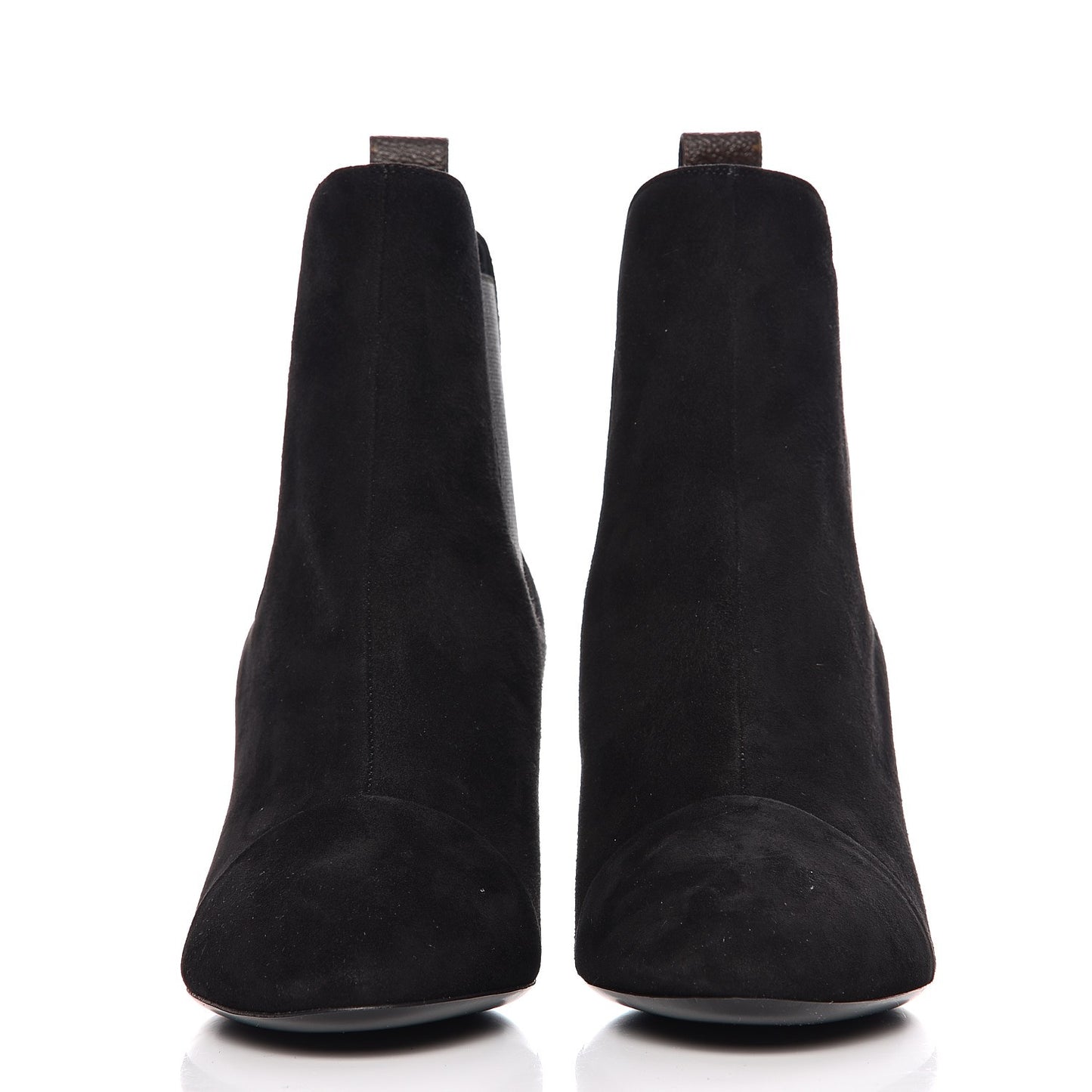 Suede Monogram Uniformes Cap Toe Chelsea 75mm Ankle Boots 37.5 Black