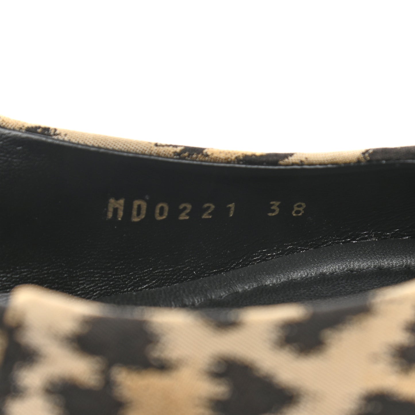 Nylon Leopard Print Mizza Slingback Flat 38 Beige Multicolor