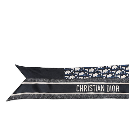Christian Dior Silk Oblique Mitzah Scarf Blue 2 of 4