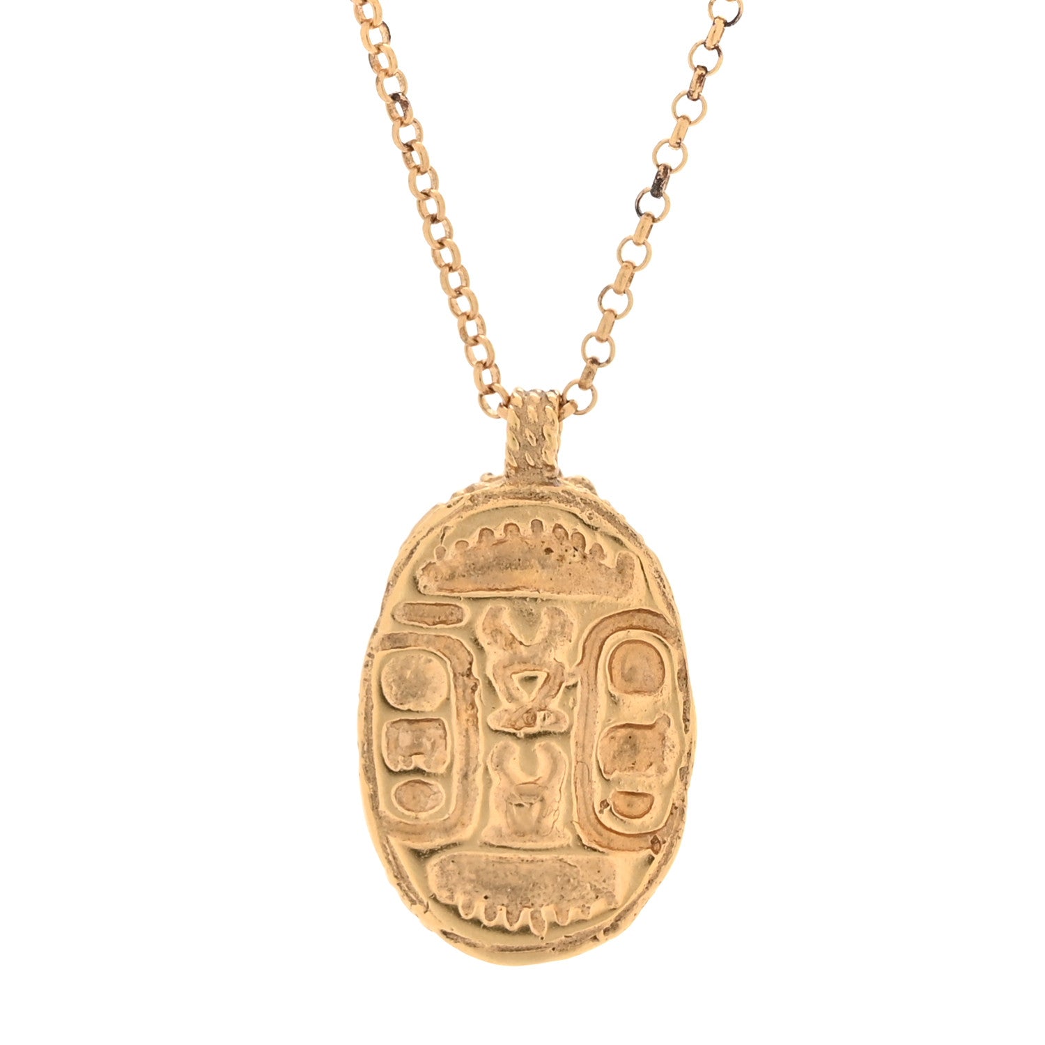Chanel Metal Scarab CC Locket Necklace Gold 5 of 7