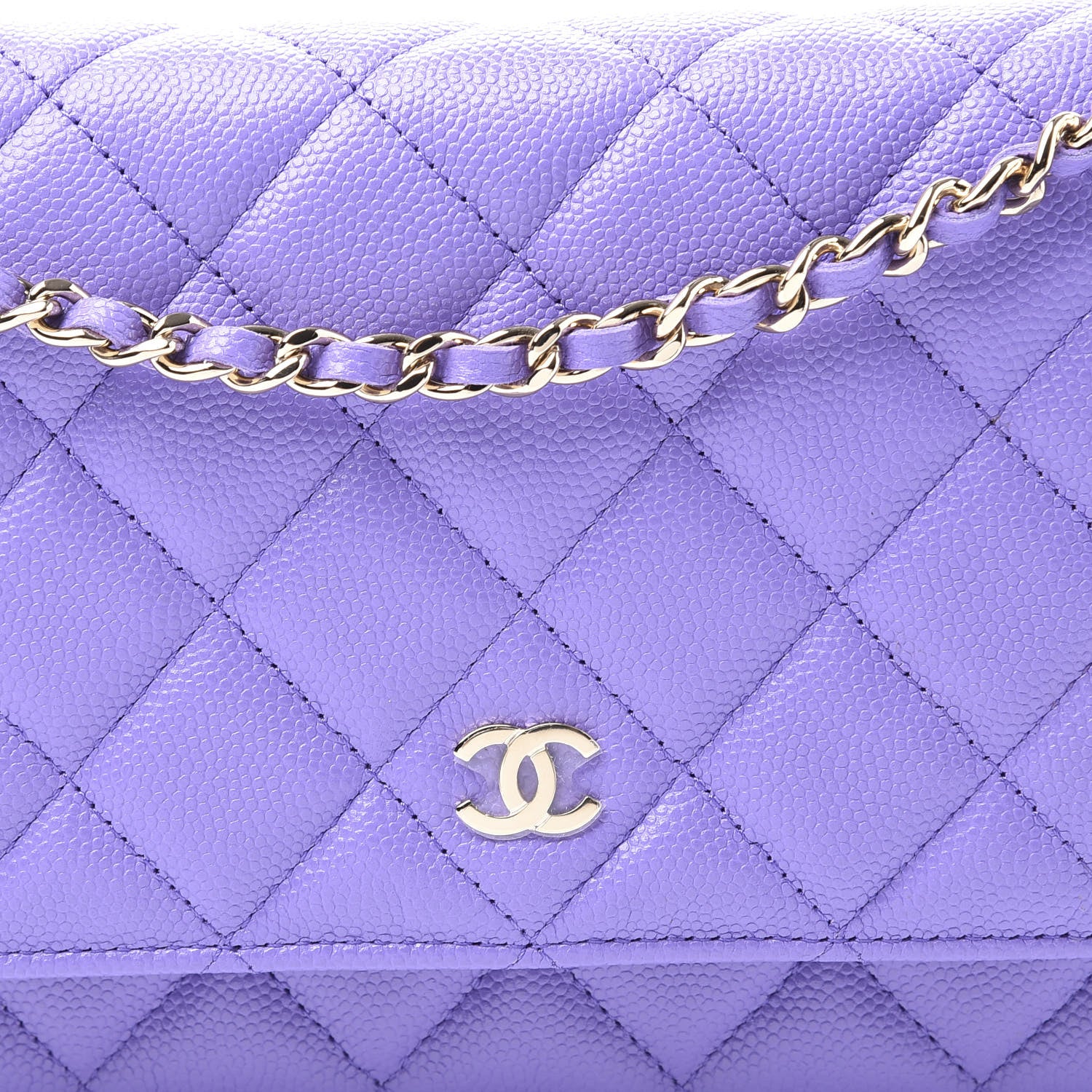Chanel Caviar Quilted Wallet On Chain WOC Purple 9 of 9