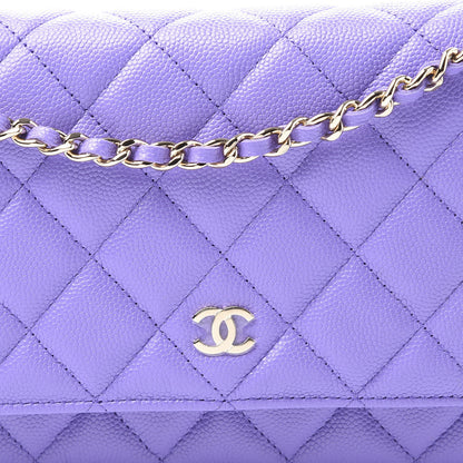 Chanel Caviar Quilted Wallet On Chain WOC Purple 9 of 9