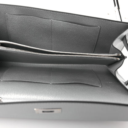 Hermes Metallic Chevre Chamkilight Kelly Wallet To Go Argent 9 of 25