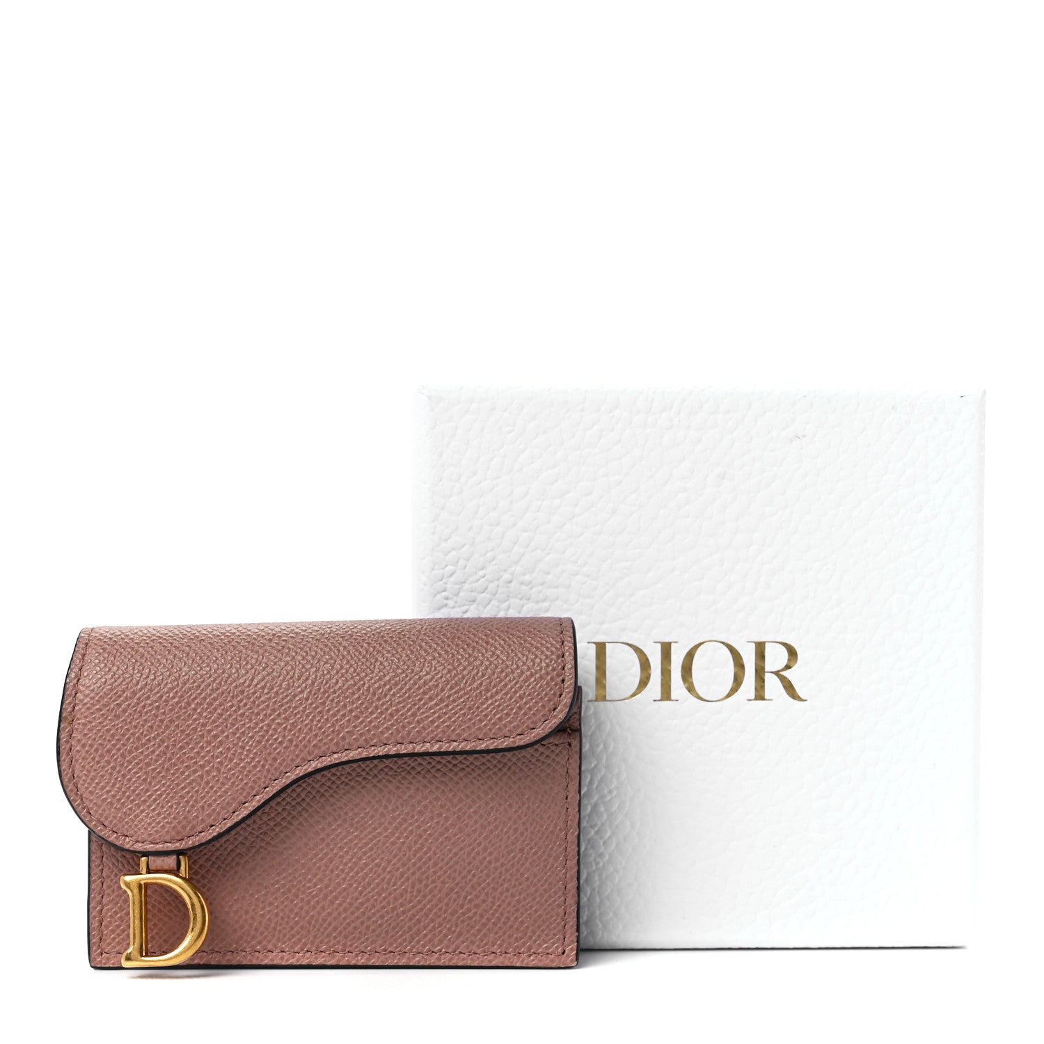 Christian Dior Grained Calfskin Saddle Card Holder Blush 12 of 12