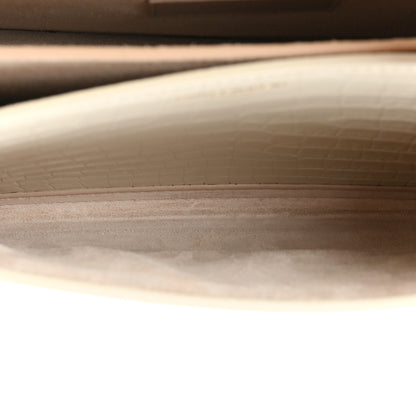 Saint Laurent Calfskin Crocodile Embossed Medium Monogram Sunset Blanc Vintage 5 of 13