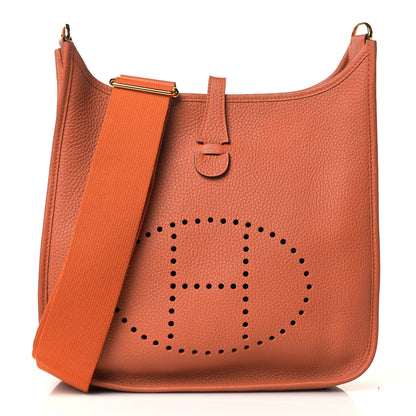 Hermes Taurillon Clemence Evelyne III PM Orange 1 of 9