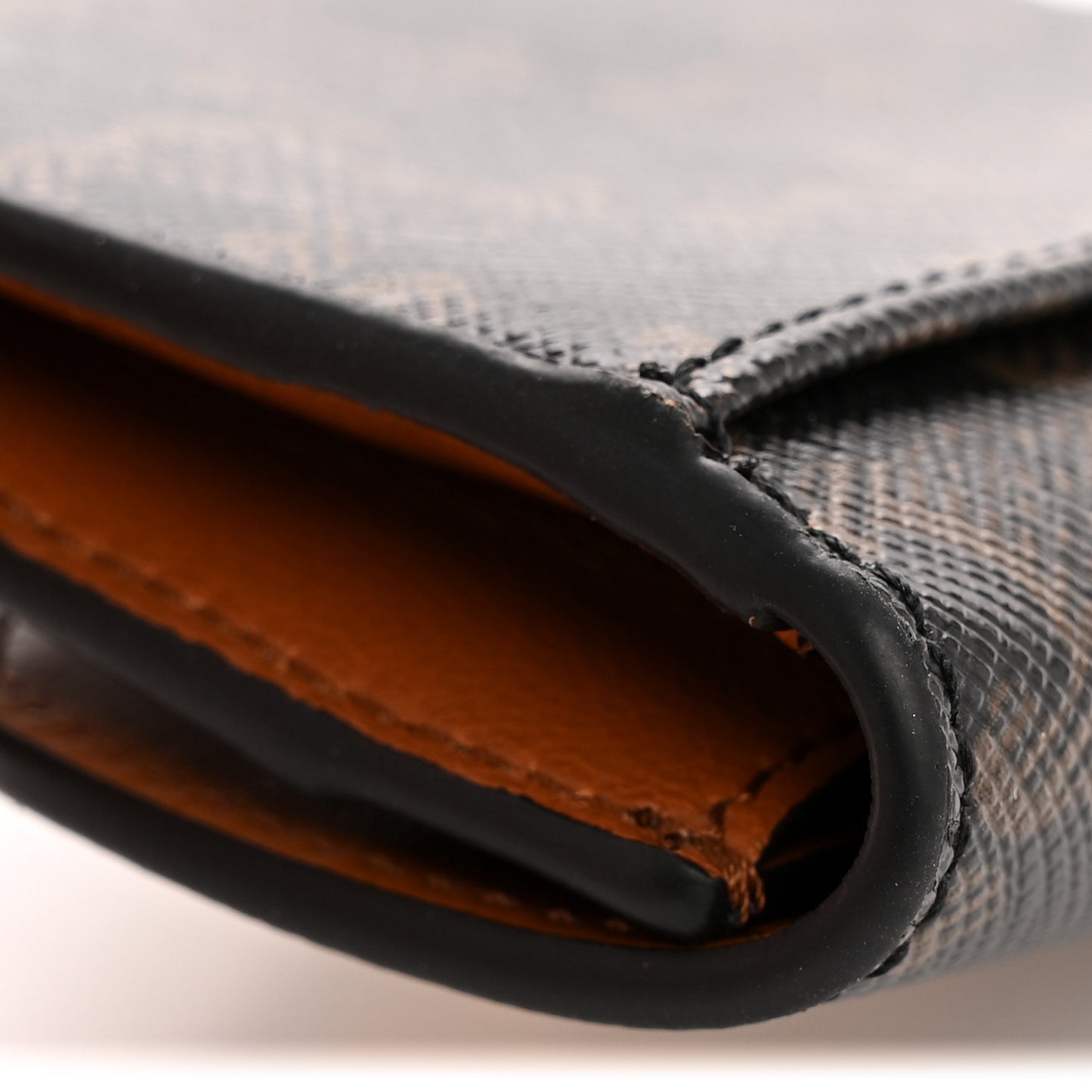 Triomphe Canvas Calfskin Flap Card Holder Tan