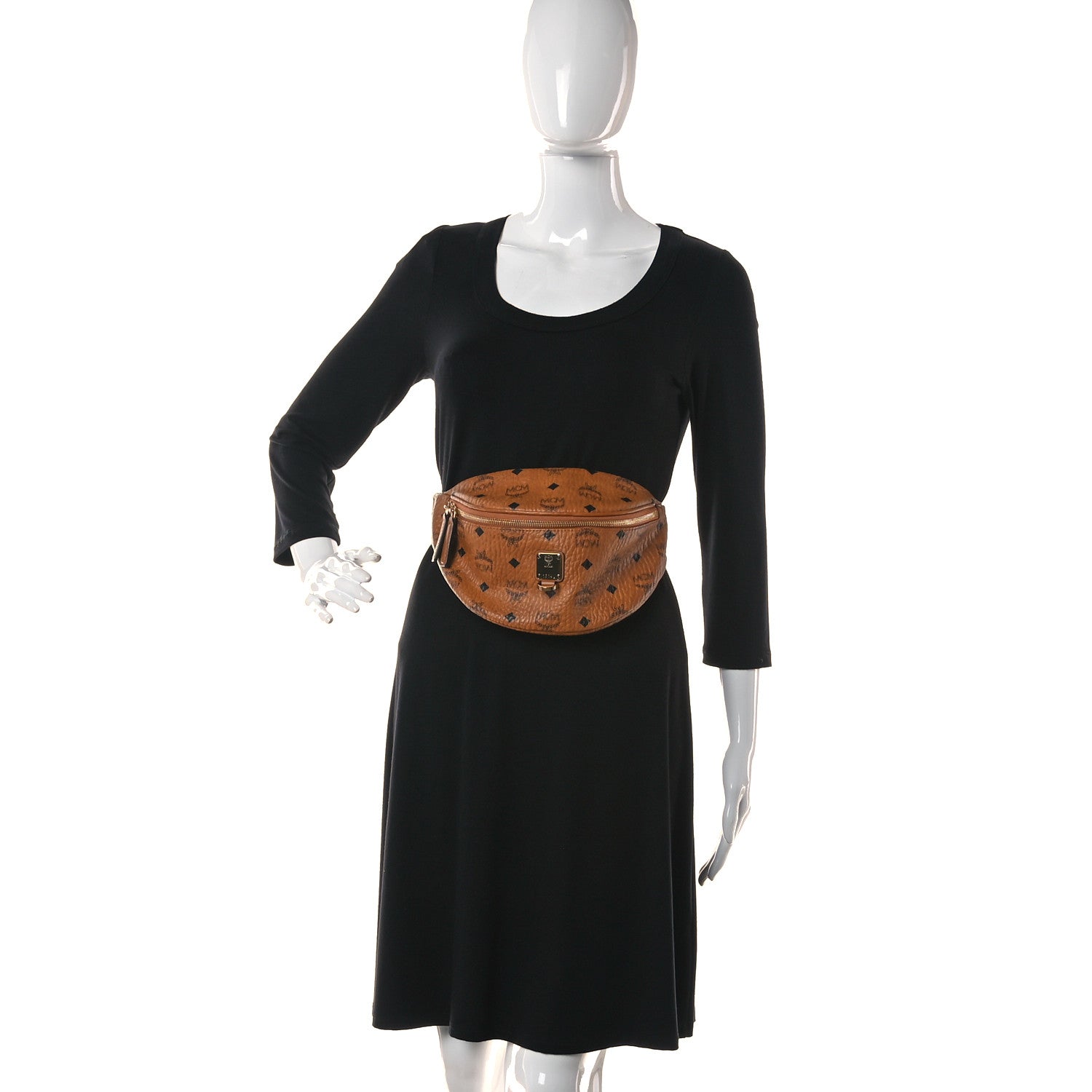 MCM Visetos Medium Fusten Belt Bag Cognac 2 of 8