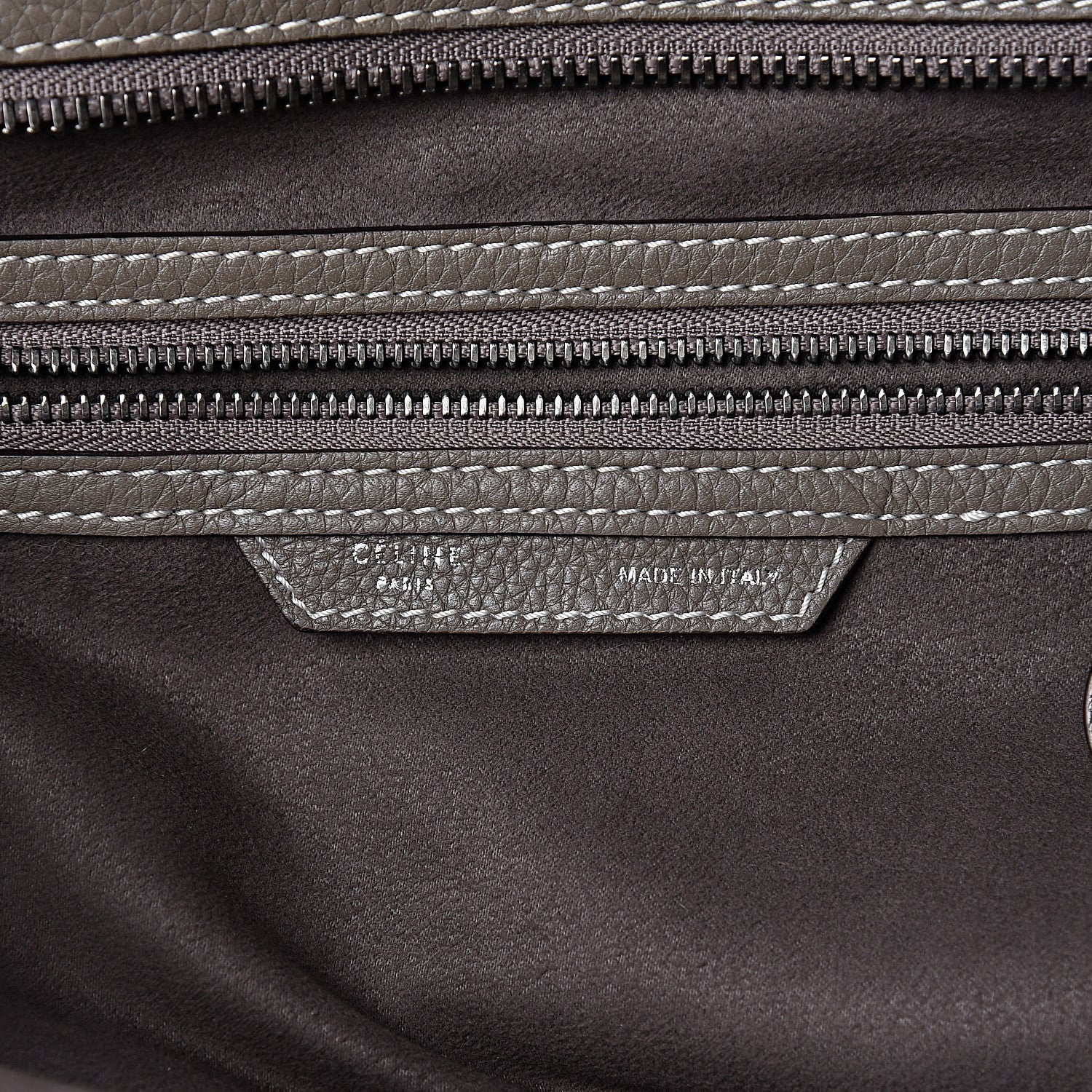 Celine Drummed Calfskin Mini Luggage Souris 6 of 9