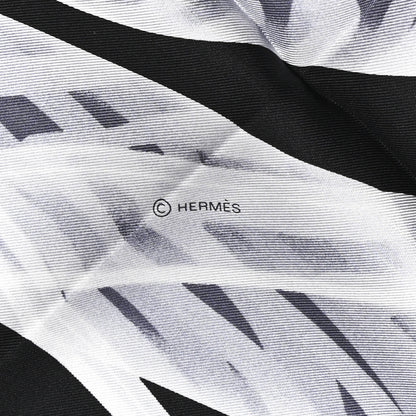 Hermes Silk Please Check In Scarf 90 Marine Black White 5 of 6