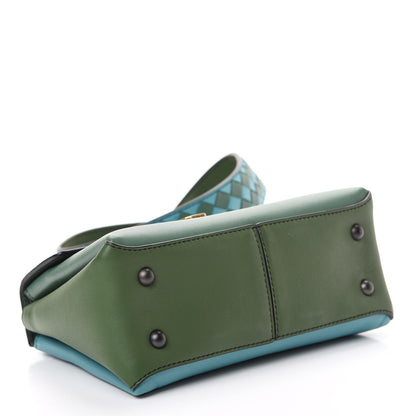 Bottega Veneta Nappa Multicolor Piazza Bag Thyme Aqua Ivy Black 3 of 12