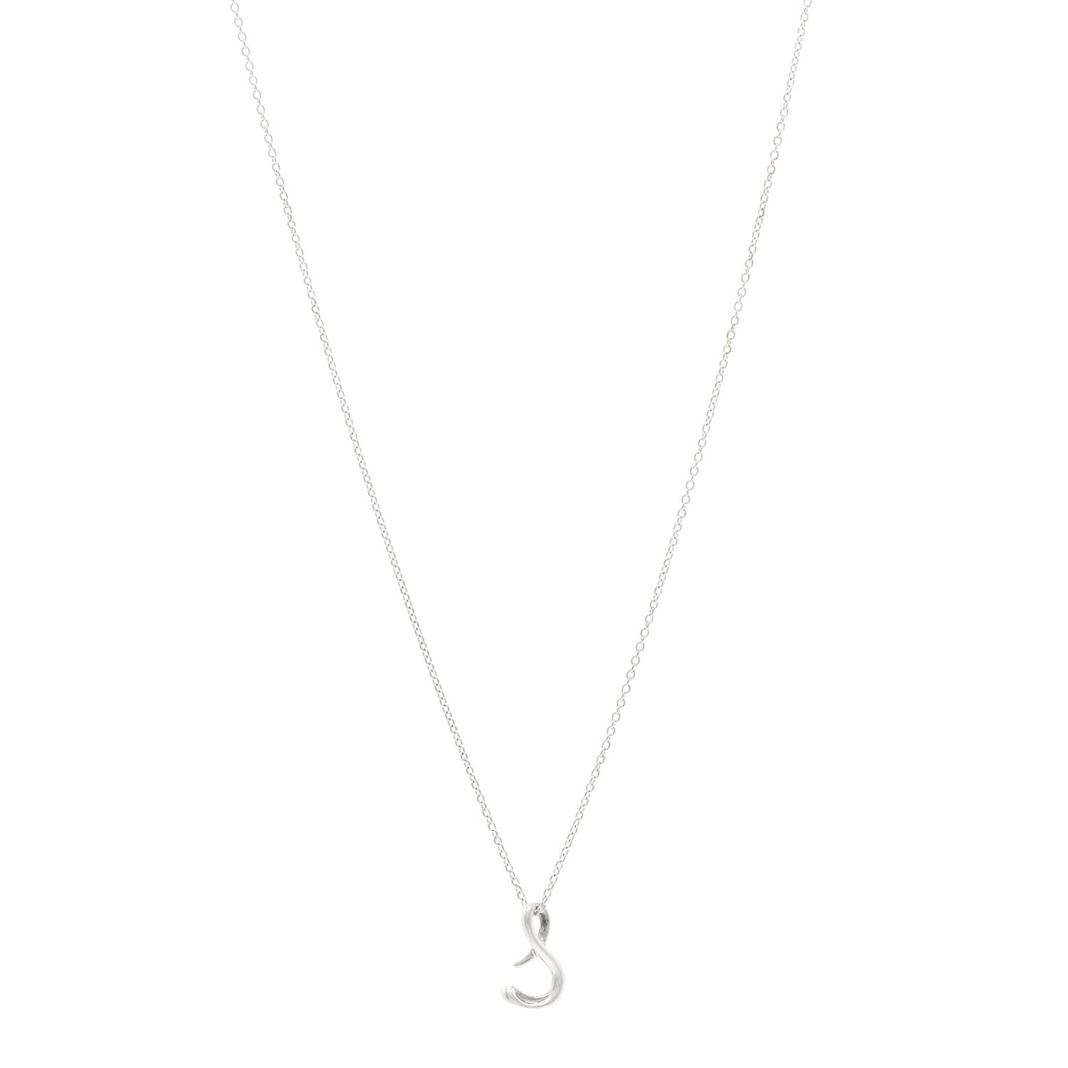 Tiffany Sterling Silver Elsa Peretti Letter S Pendant Necklace 1 of 4