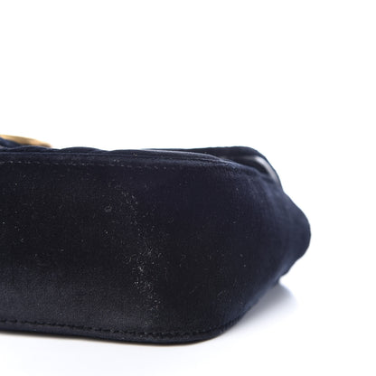 Gucci Velvet Matelasse Mini GG Marmont Shoulder Bag Black 6 of 9