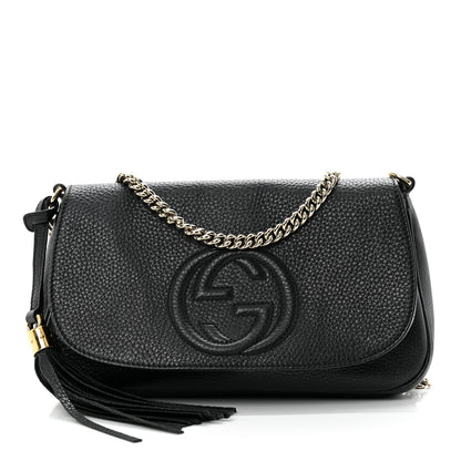 Gucci Pebbled Calfskin Medium Soho Flap Crossbody Black 1 of 15
