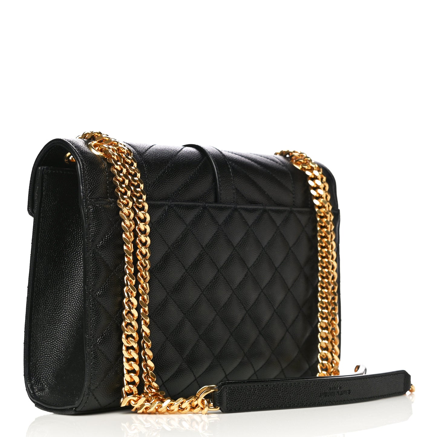 Grain De Poudre Textured Mixed Matelasse Triquilt Medium Monogram Satchel Black