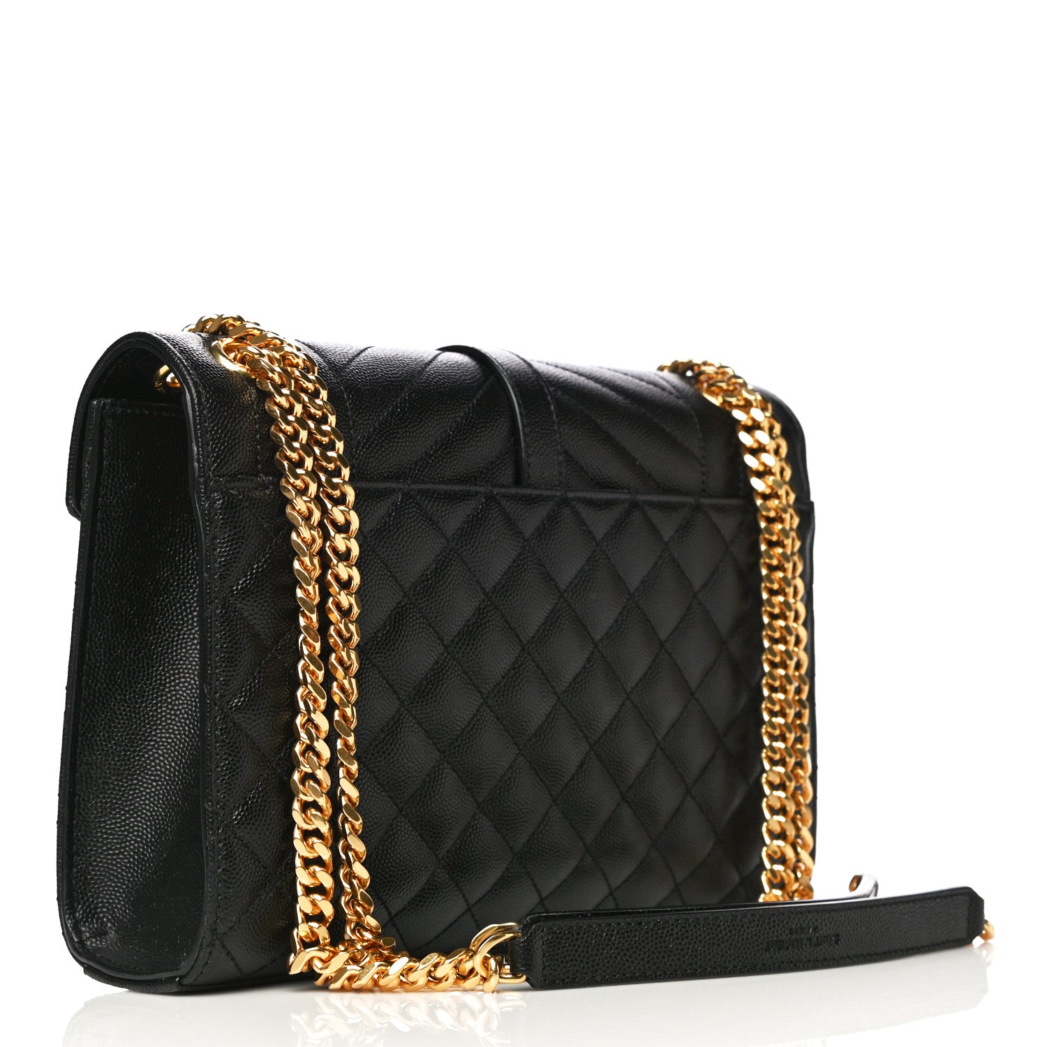 Saint Laurent Grain De Poudre Textured Mixed Matelasse Triquilt Medium Monogram Satchel Black 3 of 12
