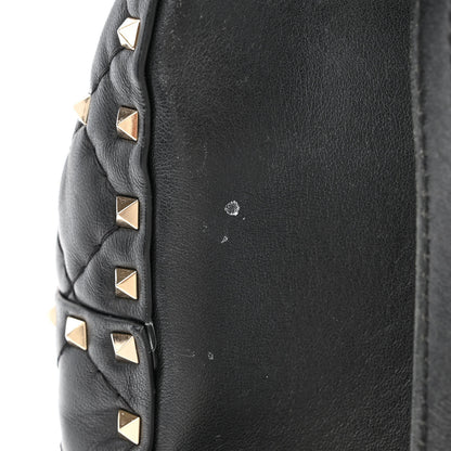 Valentino Garavani Lambskin VLTN Print Quilted Mini Rockstud Spike Backpack Black 10 of 12