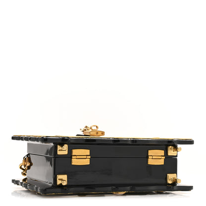 Dolce & Gabbana Plexiglass Snakeskin Cherub Box Bag Black Gold 7 of 29