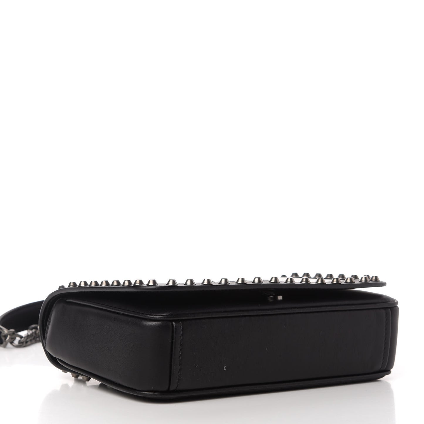 Vitello Studded Crossbody White Black