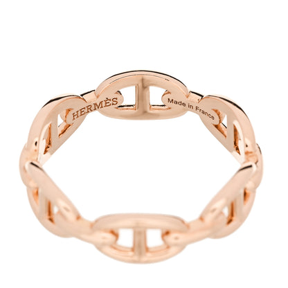 Hermes 18K Rose Gold PM Chaine d'Ancre Enchainee Ring 58 8.5 4 of 7