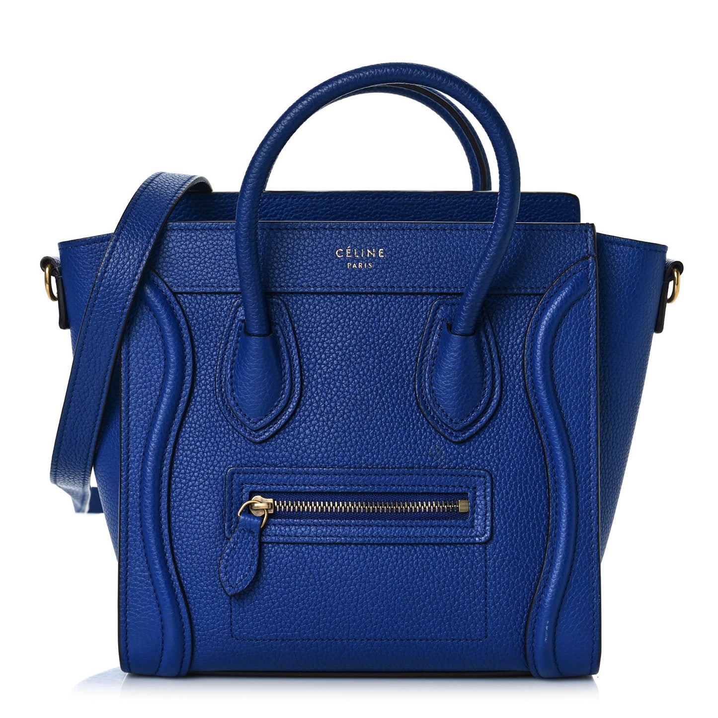 Drummed Calfskin Nano Luggage Indigo