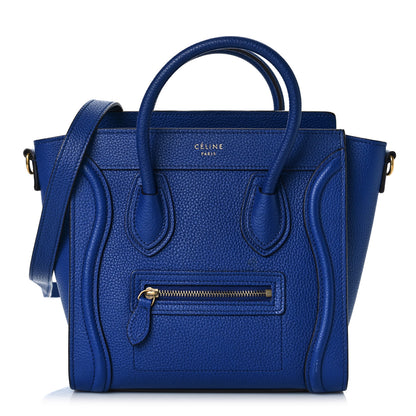 Celine Drummed Calfskin Nano Luggage Indigo 1 of 12