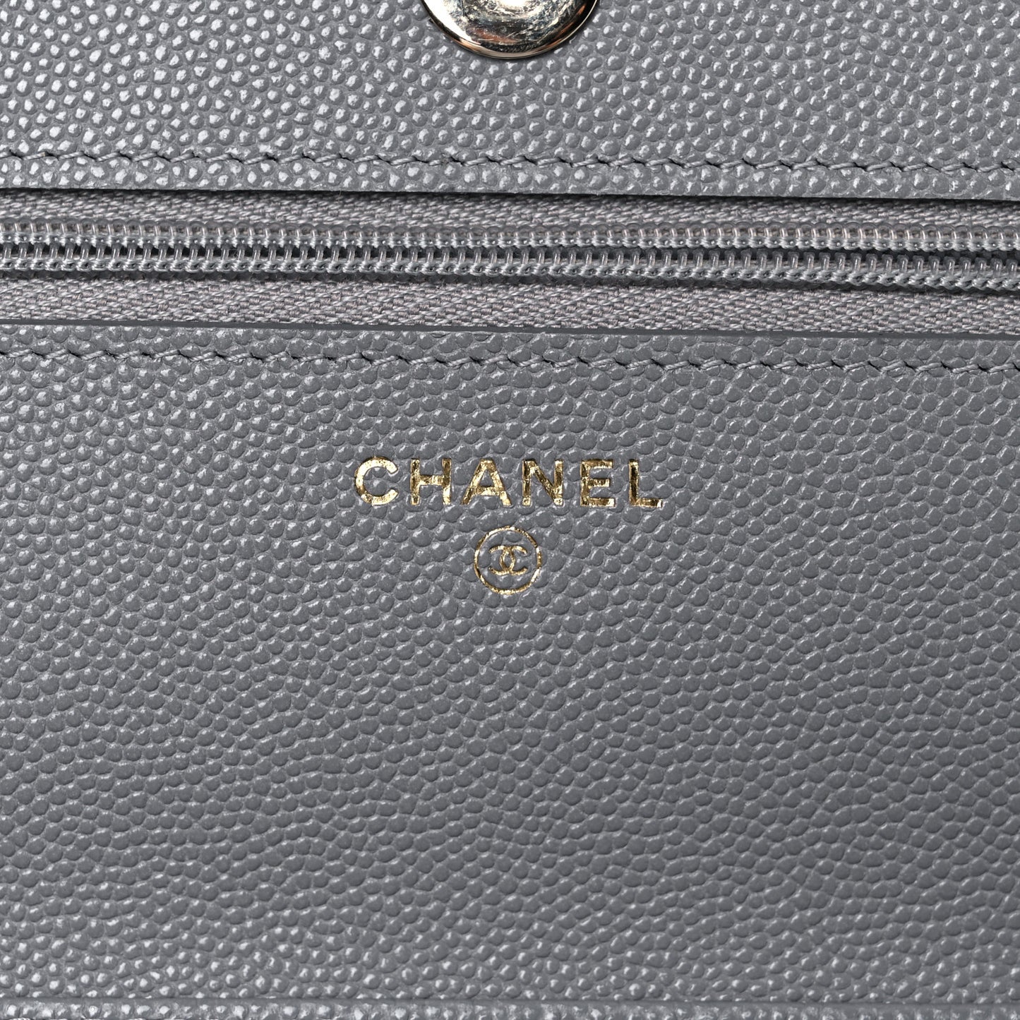 Caviar Quilted Wallet On Chain WOC Grey